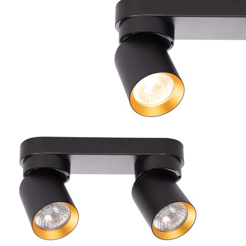 Lampa sufitowa Andy 2xGU10 Czarny + Złoty ML9935 Milagro