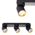 Lampa sufitowa Andy 3xGU10 Czarny + Złoty ML9937 Milagro