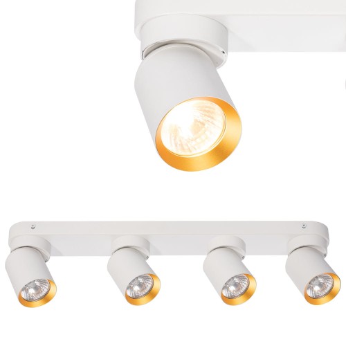 Lampa sufitowa Andy 4xGU10 Biały + Złoty ML9938 Milagro