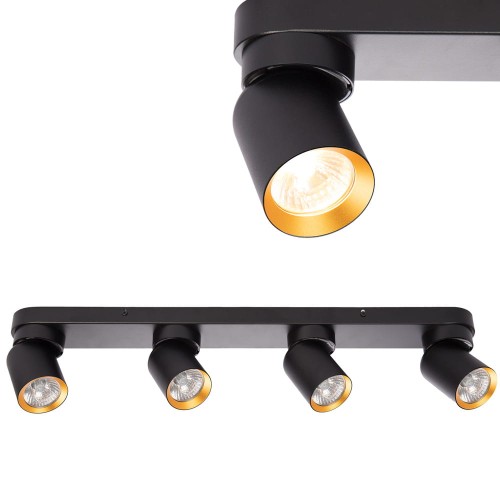 Lampa sufitowa Andy 4xGU10 Czarny + Złoty ML9939 Milagro