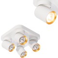 Lampa sufitowa Andy 4xGU10 Kwadrat Biały + Złoty ML9940 Milagro