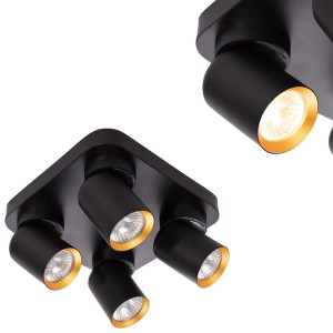 Lampa sufitowa Andy 4xGU10 Kwadrat Czarny + Złoty ML9941 Milagro