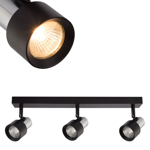 Lampa sufitowa Cino 3xGU10 Czarny + Chrom ML9949 Milagro