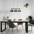 Lampa wisząca NICOL 3 - punktowa czarny/dąb naturalny 4801 TK Lighting