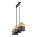 Lampa wisząca NICOL 3 - punktowa czarny/dąb naturalny 4801 TK Lighting
