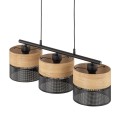 Lampa wisząca NICOL 3 - punktowa czarny/dąb naturalny 4801 TK Lighting