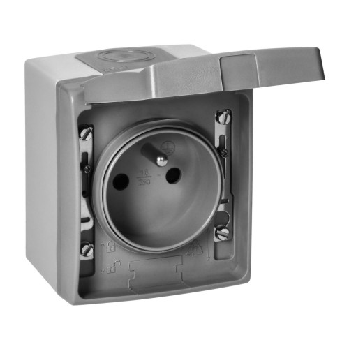 Gniazdo pojedyncze szaro-grafitowe hermetyczne IP55 OR-OE-7405/GR Orno