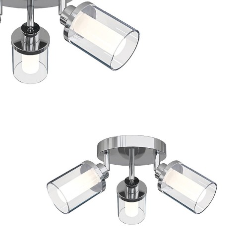 Lampa sufitowa łazienkowa IP44 VISTA ze szklanymi, transparentnymi kloszami Nowodvorski