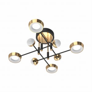 Lampa sufitowa Lara czarny/francuskie złoto MX7170-8-3BGT Zuma Line