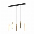 Lampa wisząca Eliot jasne drewno/ czarny mat MD4768-5-3BMT Zuma Line