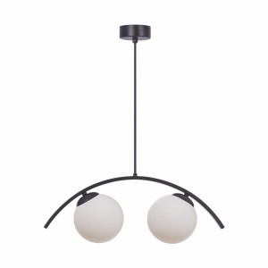 Lampa wisząca Wave czarny/białe szkło 5013 Zuma Line