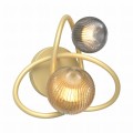 Kinkiet lampa ścienna Arlon matowy złoty/dymne szare szkło/bursztynowe szkło MB4922-2-EGBDN Zuma Line