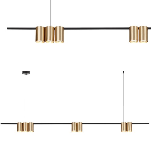 Lampa wisząca (listwa) GENESIS BLACK GOLD 7xGU10 ML0372 Milagro
