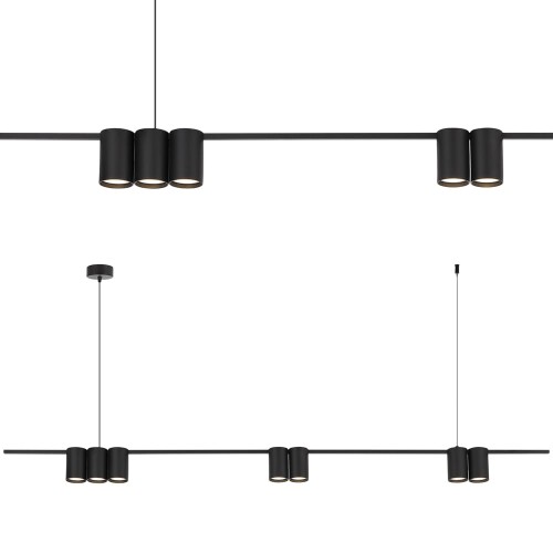 Lampa wisząca (listwa) GENESIS BLACK 7xGU10 ML0370 Milagro