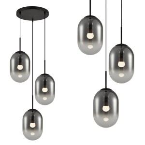 Lampa wisząca ALIAS BLACK 3xE14 koło ML0320 Milagro