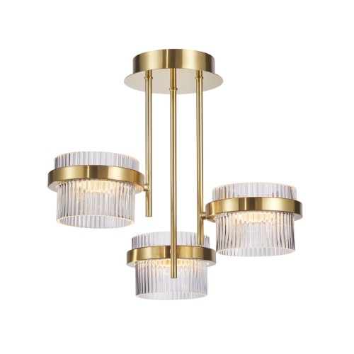 Lampa sufitowa Plafony Piaskowany złoty z połyskiem Tiara LED PND-77362-3-24W-GD ITALUX