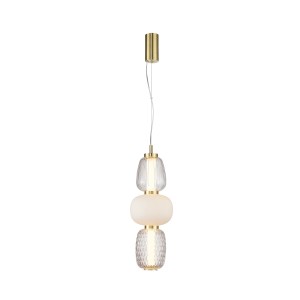 Lampa wisząca Piaskowany złoty z połyskiem Eris LED PND-98374-28W-GD ITALUX
