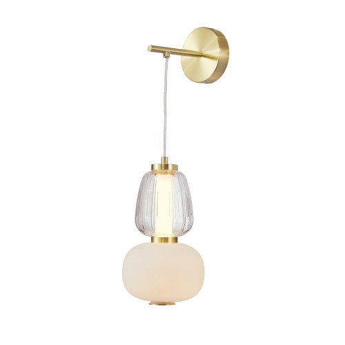 Lampa wisząca Piaskowany złoty z połyskiem Eris LED WL-98374-18W-GD ITALUX