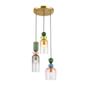 Lampa wisząca Piaskowany złoty z połyskiem Manso E14 PND-37462-3A-MC-GD ITALUX