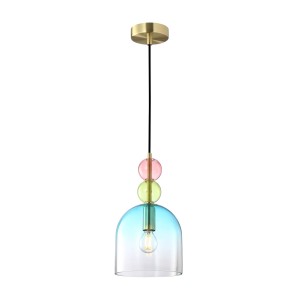 Lampa wisząca Piaskowany złoty z połyskiem Manso E14 PND-37462A-MC-GD ITALUX