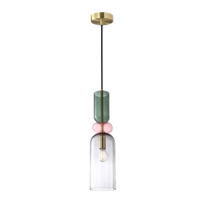 Lampa wisząca Piaskowany złoty z połyskiem Manso E14 PND-37462D-MC-GD ITALUX