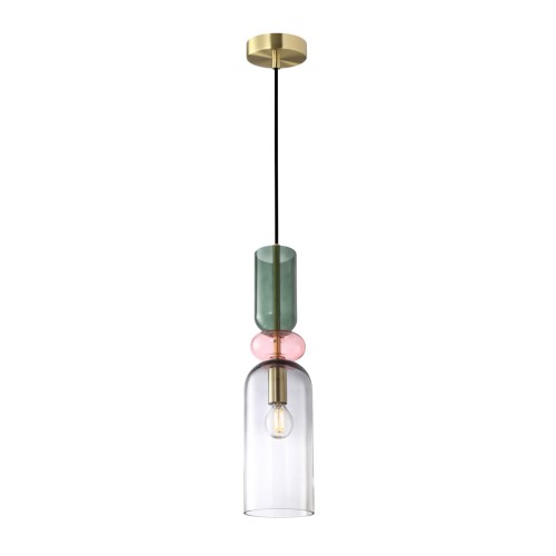 Lampa wisząca Piaskowany złoty z połyskiem Manso E14 PND-37462D-MC-GD ITALUX