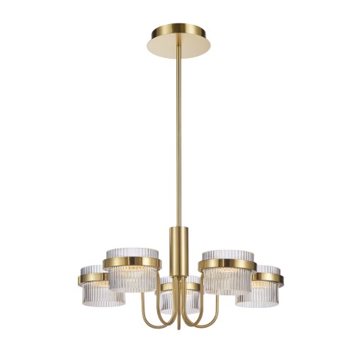 Lampa wisząca Piaskowany złoty z połyskiem Tiara LED PND-77362-5-40W-GD ITALUX