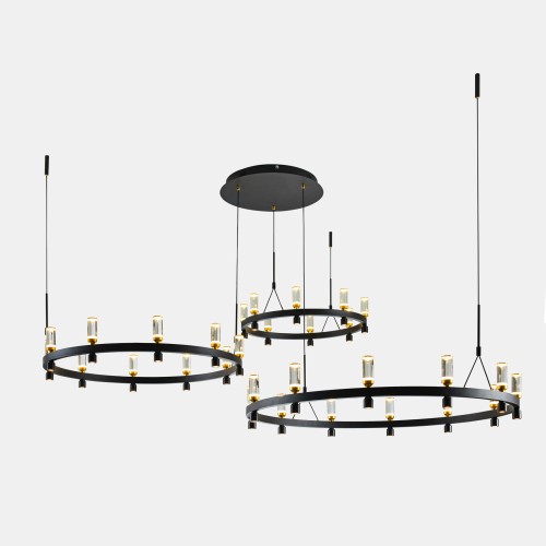 Lampa wisząca Czarny, złoty Almelo LED PND-83812-60 ITALUX
