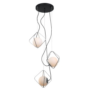Lampa wisząca Chrom, czarny Canto E27 PEN-5696-3-BKCR ITALUX