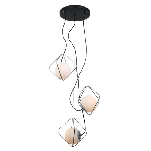 Lampa wisząca Chrom, czarny Canto E27 PEN-5696-3-BKCR ITALUX