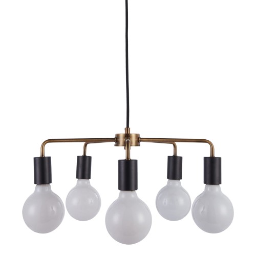Lampa wisząca Czarny mat, złoty Irina E27 MD-BR1721401-D5-G/B ITALUX