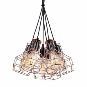 Lampa wisząca Czarny, miedziany Perifo E27 MDM-2272/6 BK+COP ITALUX