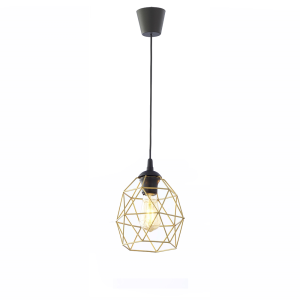 Lampa wisząca klosz klatka GALAXY CZARNY/ZŁOTY 1 PŁ MAŁA 3456 TK Lighting