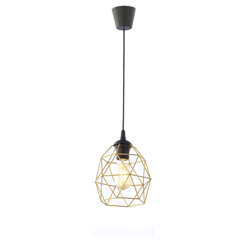 Lampa wisząca klosz klatka GALAXY CZARNY/ZŁOTY 1 PŁ MAŁA 3456 TK Lighting