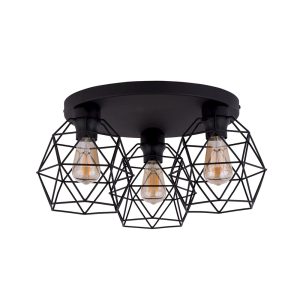 Lampa sufitowa klosz klatka GALAXY CZARNY 3 PŁ KOŁO 3189 TK Lighting