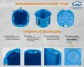 Puszka instalacyjna do płyt karton-gips fi60 głęboka samogasnąca PV60D Simet 