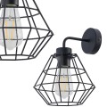 Kinkiet DIAMOND NEW BLACK czarny z drucianym kloszem na 1 żarówkę E27 TK Lighting