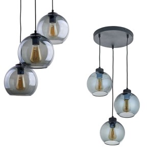 Lampa wisząca CUBUS GRAPHITE szklane kule w kolorze grafitowym TK Lighting