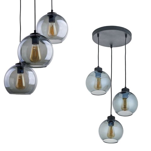 Lampa wisząca CUBUS GRAPHITE szklane kule w kolorze grafitowym TK Lighting