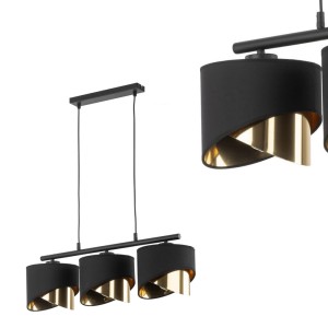 Lampa wisząca GRANT 3 - punktowa Czarno złoty 4824 TK Lighting
