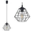 Lampa wisząca DIAMOND NEW BLACK pojedynczy zwis z drucianym, czarnym kloszem TK Lighting