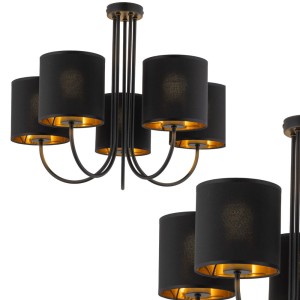 Lampa sufitowa TORENS 5 - punktowa Czarno złoty 4595 TK Lighting