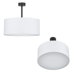 Lampa sufitowa RONDO WHITE z białym abażurem i czarnym stelażem TK Lighting