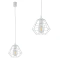 Lampa wisząca DIAMOND NEW WHITE biała z drucianym kloszem TK Lighting