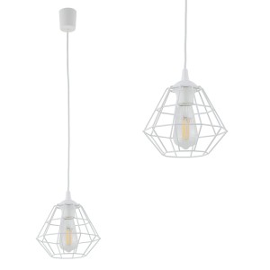 Lampa wisząca DIAMOND NEW WHITE biała z drucianym kloszem TK Lighting