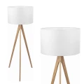 Lampa podłogowa TREVISO trójnożna drewniana z białym abażurem TK Lighting