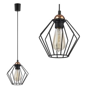 Lampa wisząca GALAXY druciana industrialna czarno-miedziana TK Lighting