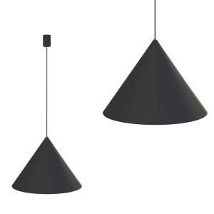 Lampa wisząca ZENITH L BLACK czarny, metalowy stożek z mosiężnym elementem dekoracyjnym Nowodvorski
