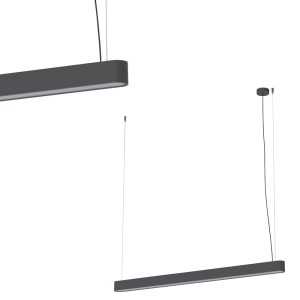 Lampa wisząca SOFT LED GRAPHITE 120x6 podłużna grafitowa do biura, holu Nowodvorski