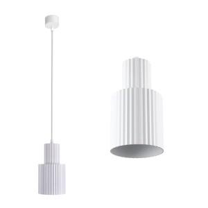 Lampa wisząca Tokio 1 biała karbowana struktura Light Prestige